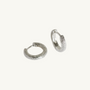 Antique-Textured Silver Huggie Earrings