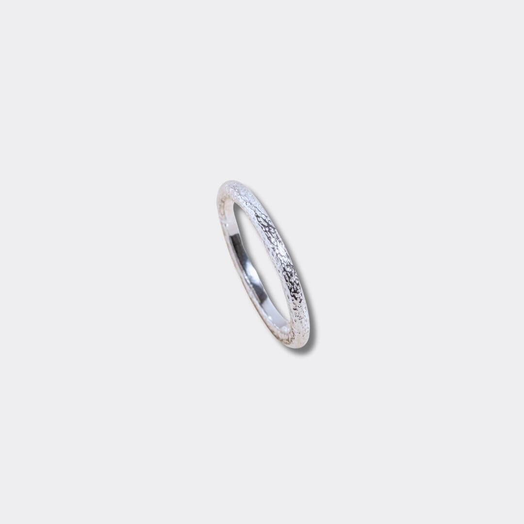 Antique-Textured Silver Stacking Ring