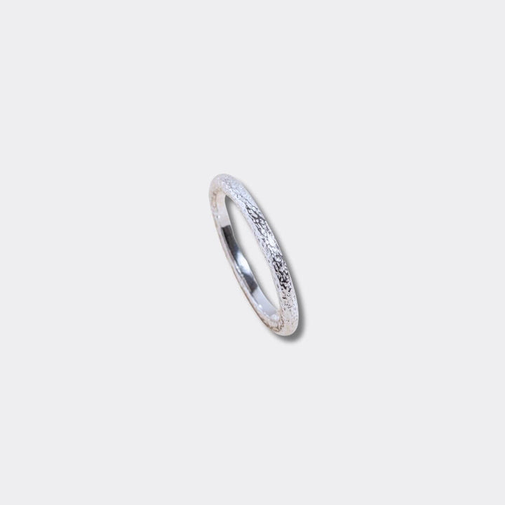 Antique-Textured Silver Stacking Ring