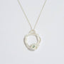 Aquamarine Silver Circle Necklace (Large)

