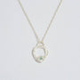 Aquamarine Silver Circle Necklace (Small)