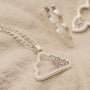 Sparkly Silver Cloud Charm Pendant Necklace and Silver Sparkly Cloud Hoop Earrings -  Claire Hill Designs