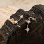 silver brushed double north star stud earrings