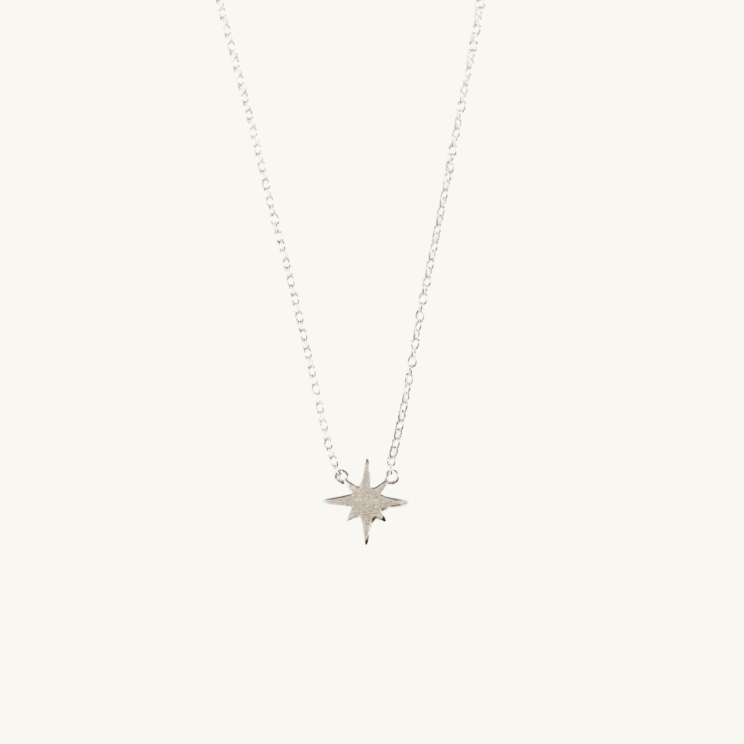 Brushed Silver North Star Necklace