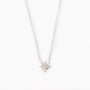 silver brushed north star dainty necklace
