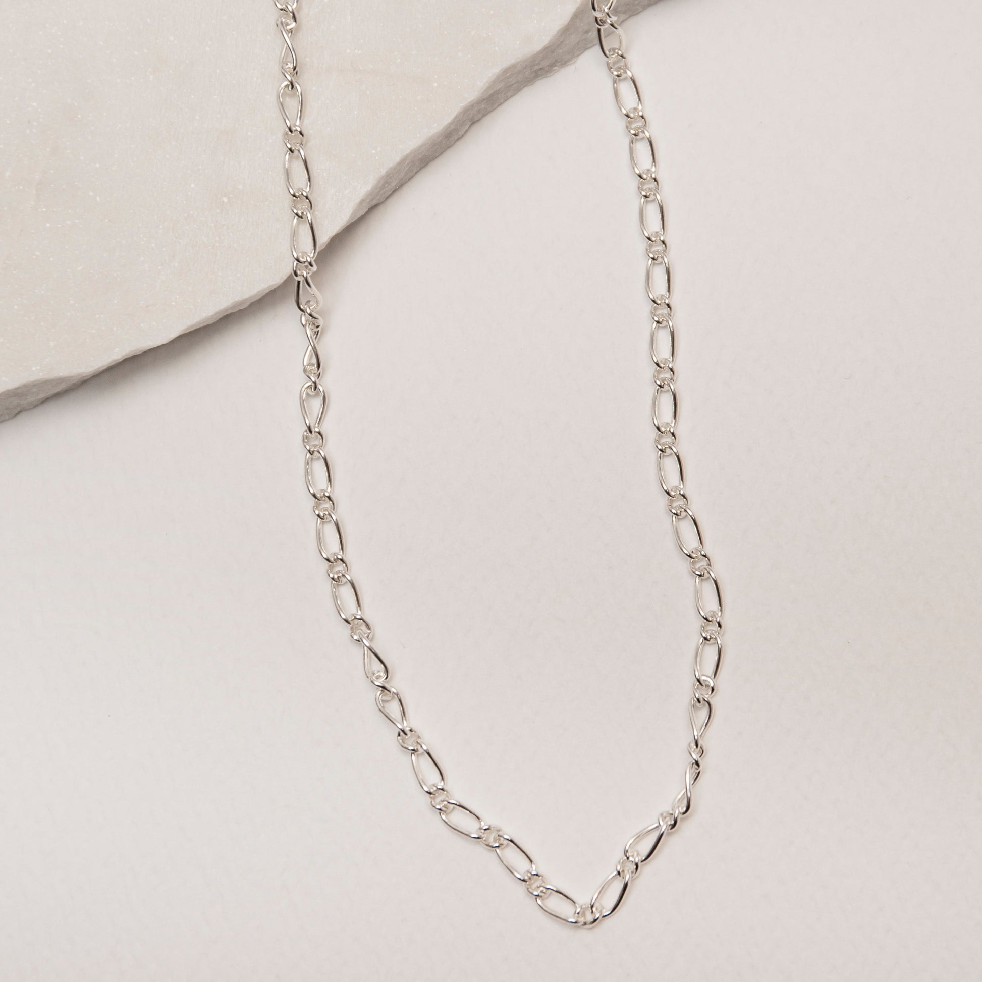 figaro chain necklace silver for men and women 