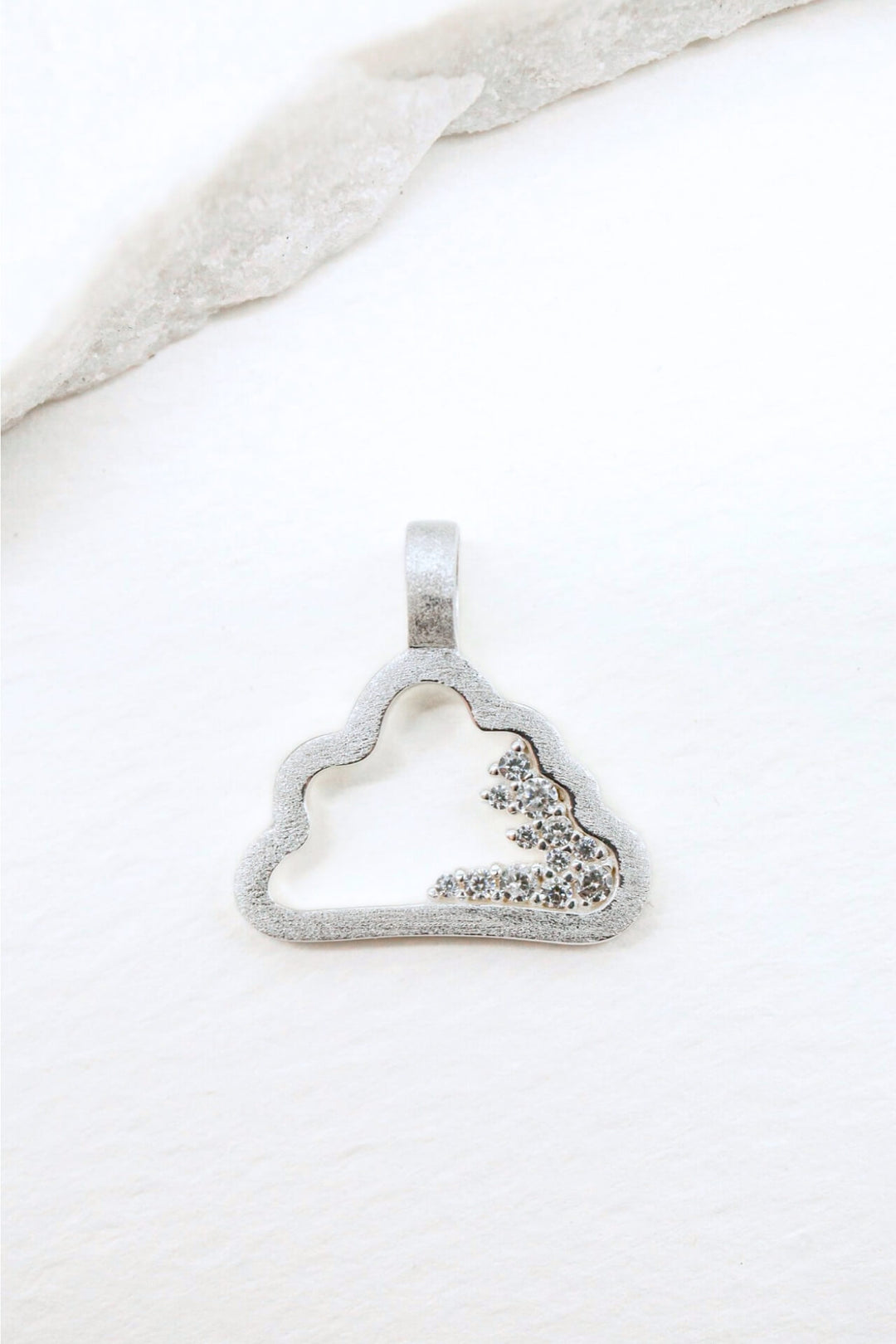 Sparkly Silver Cloud Charm Pendant