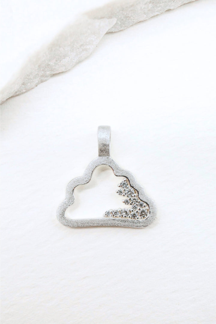 Sparkly Silver Cloud Charm Pendant