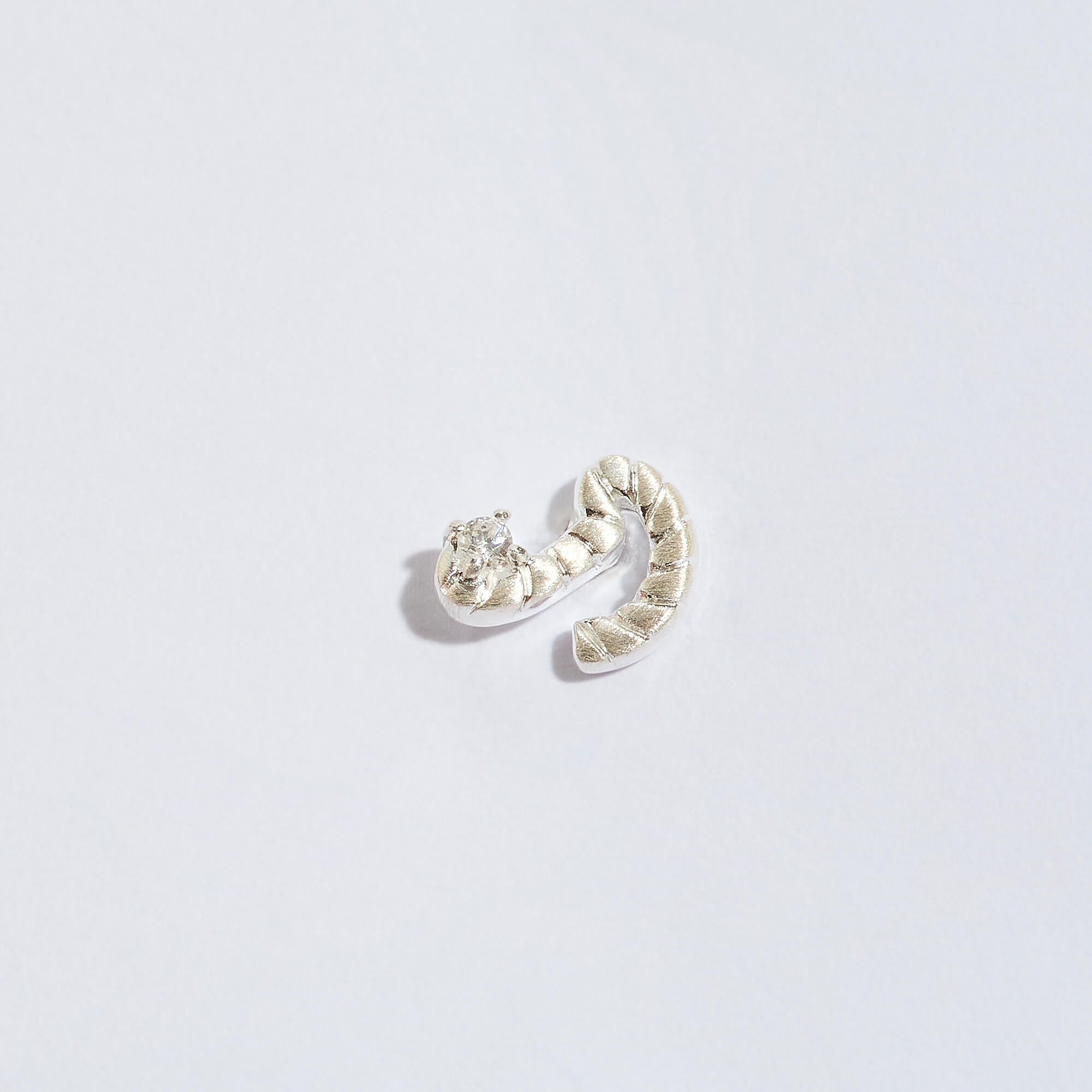 Courage Silver Shorthand Stud Earring