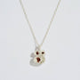 Garnet Silver Lichen Pendant Necklace