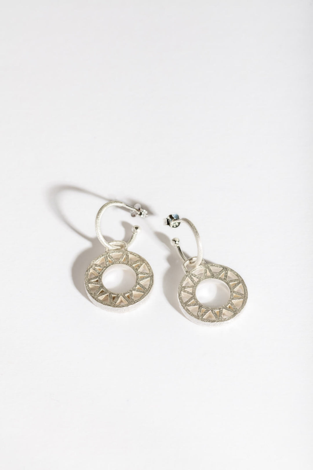 Geometric Statement Silver Hoop Earrings