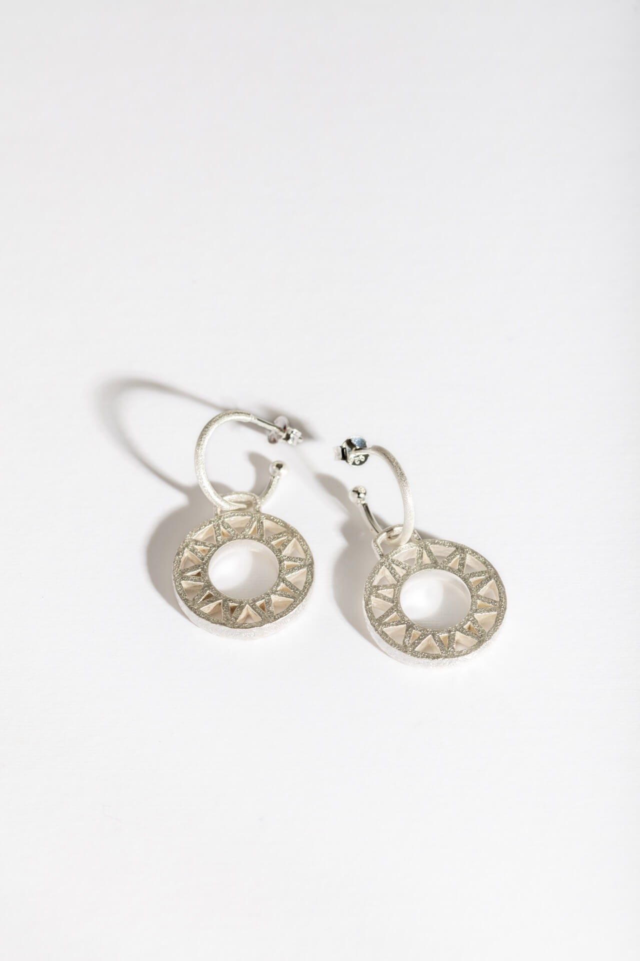Geometric Statement Silver Hoop Earrings