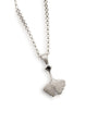 Ginkgo Leaf Silver Charm Necklace