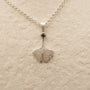 Ginkgo Leaf Silver Charm Pendant
