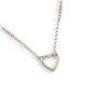 Brushed Heart Silver Connector Necklace
