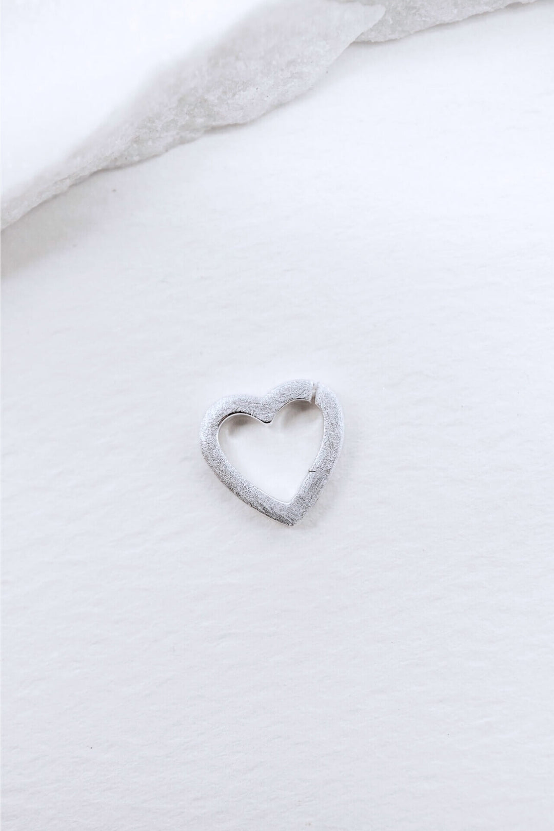 Brushed Silver Heart Connector