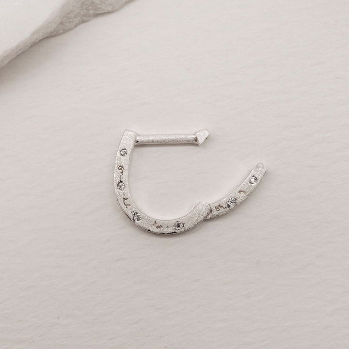 Sparkly Silver Horseshoe Connector