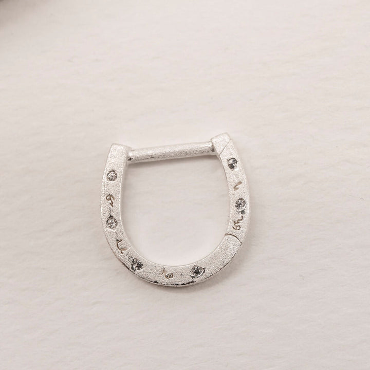Sparkly Silver Horseshoe Connector