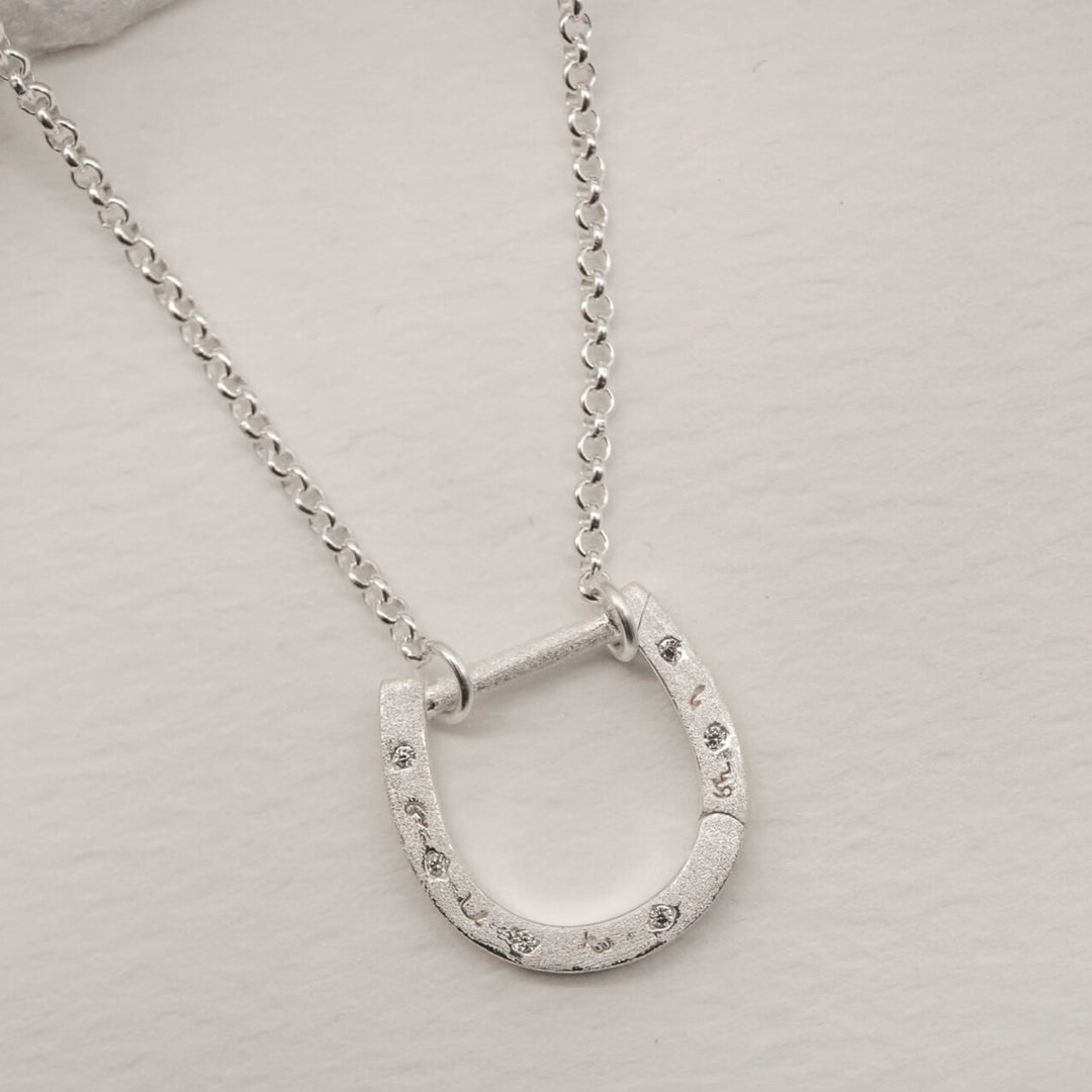 Sparkly Silver Horseshoe Connector Necklace