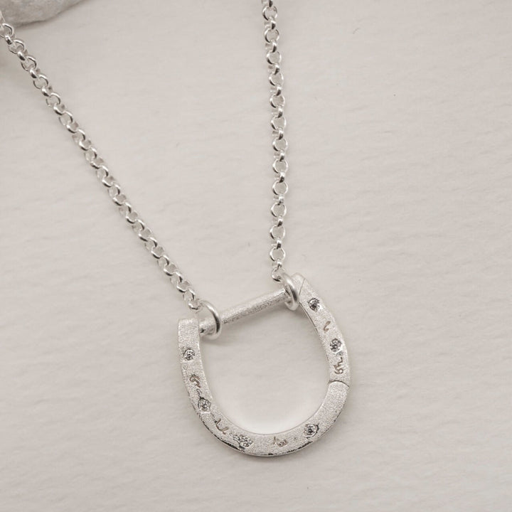 Sparkly Silver Horseshoe Connector Necklace