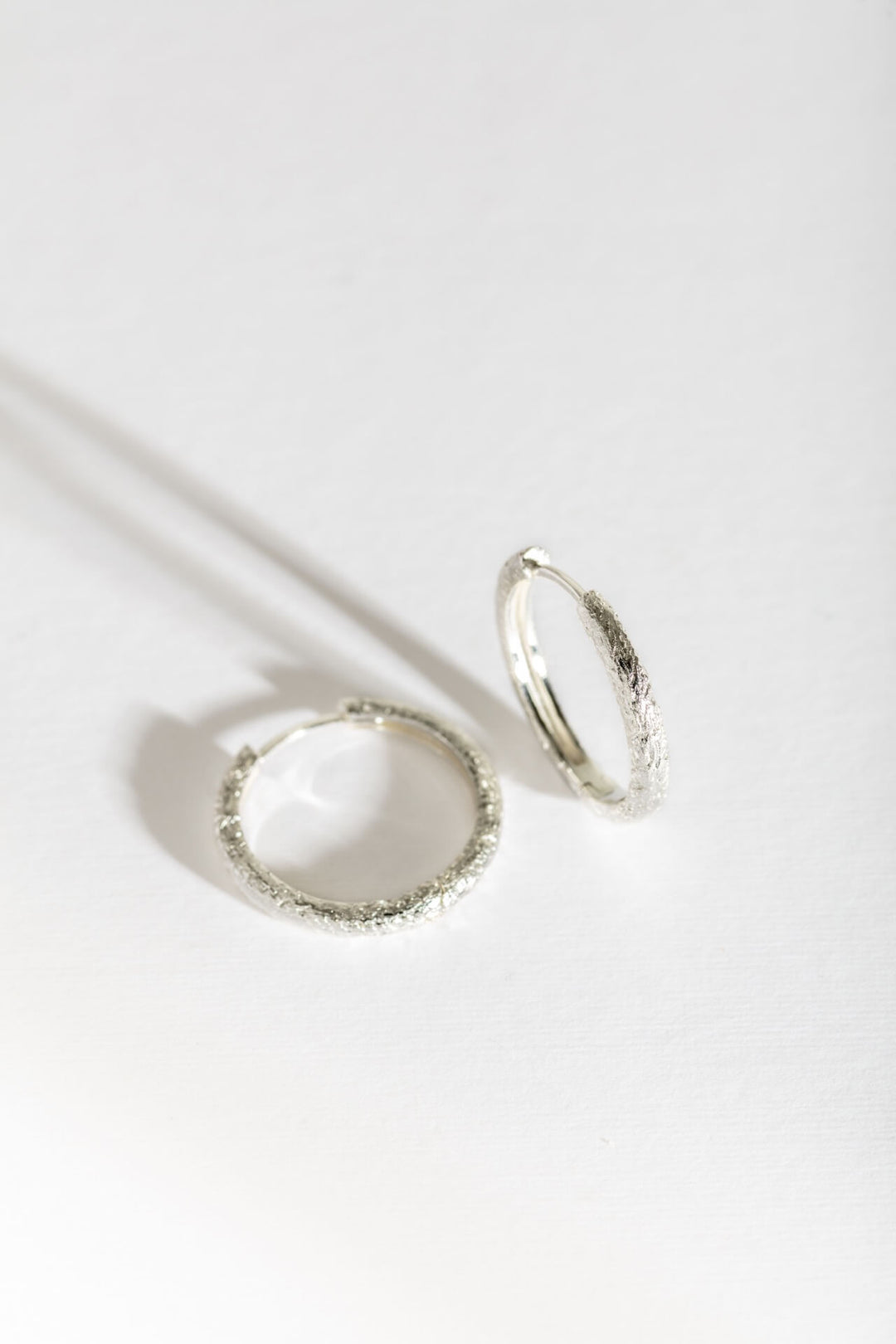 Antique-Textured Silver Hoop Earrings