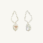 Pearl Silver Branch Drop Earrings