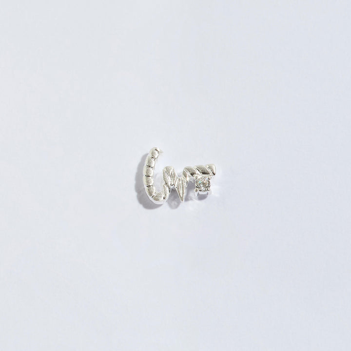 Loved Silver Shorthand Stud Earring