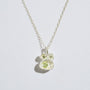 Peridot Silver Lichen Pendant Necklace