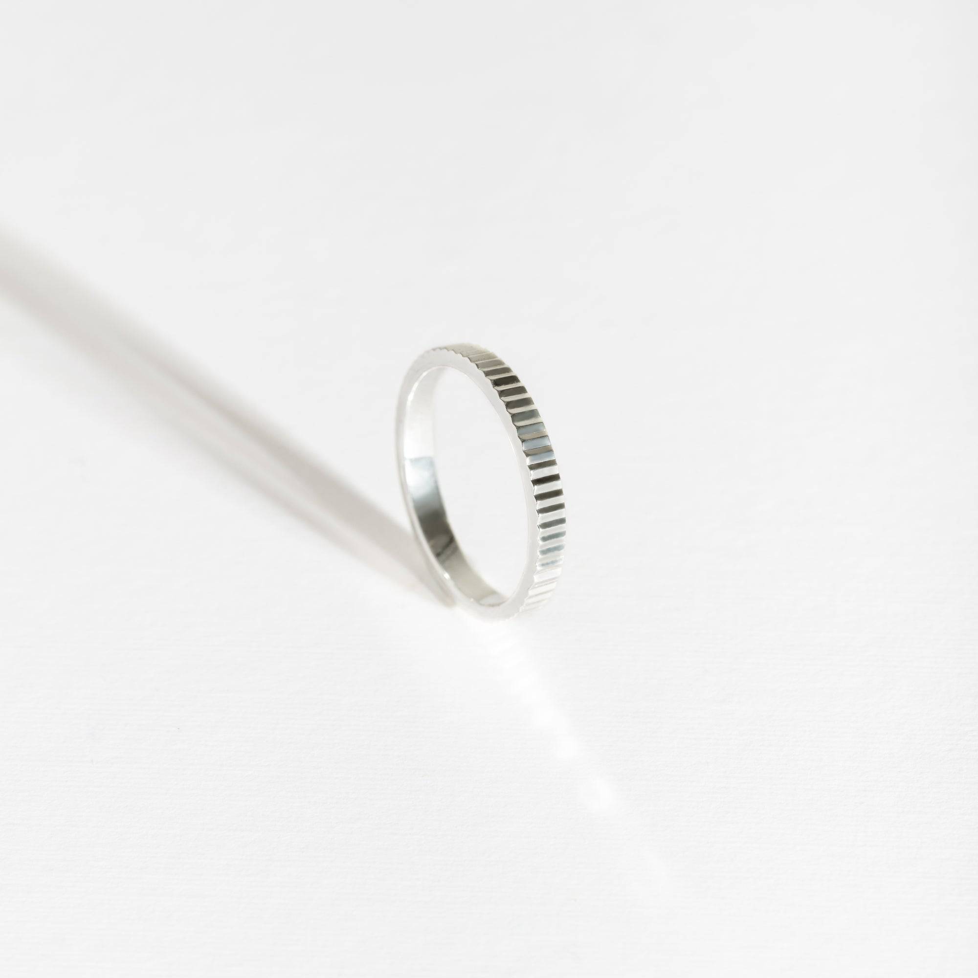 Ridged Silver Stacking Ring
