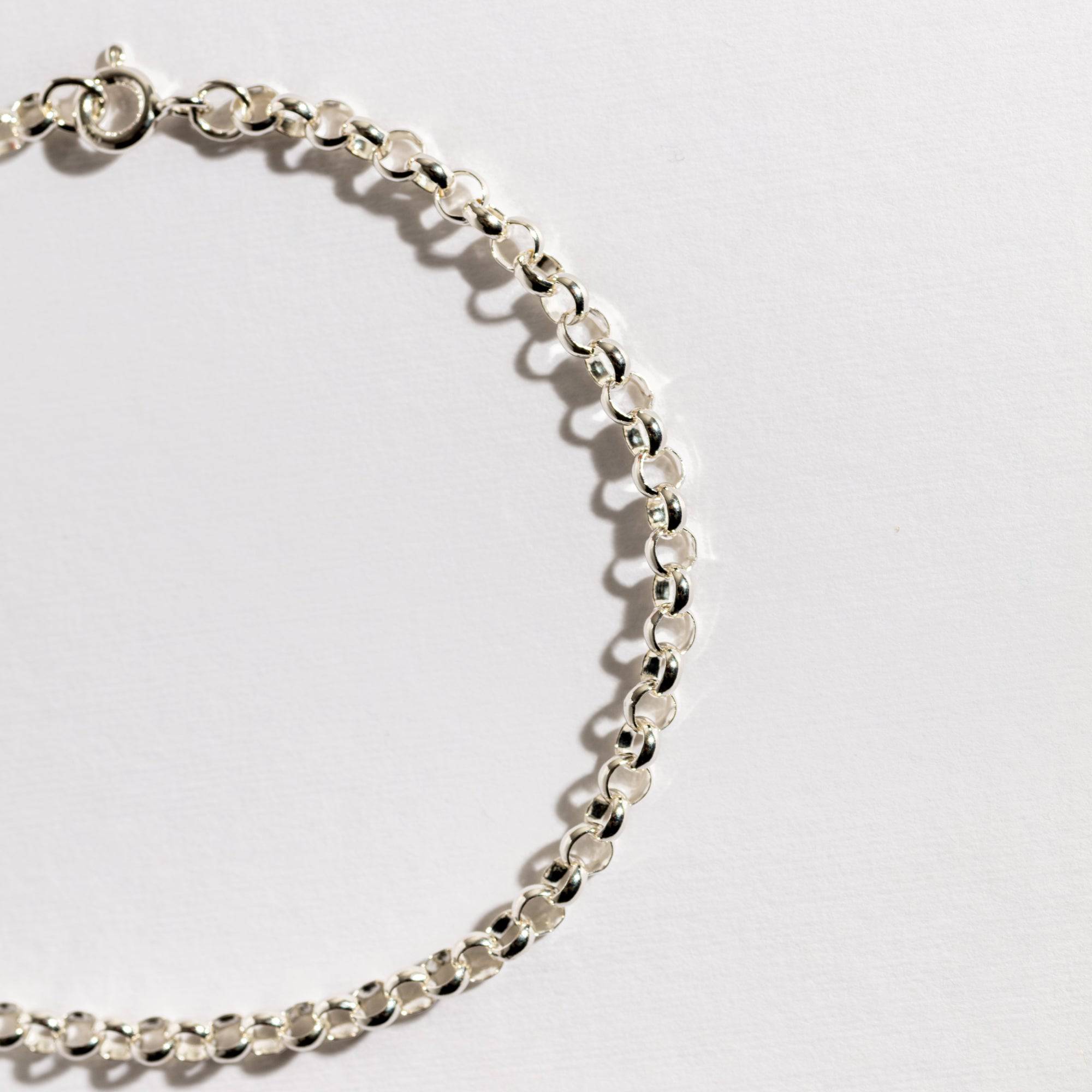 Round Rolo Belcher Silver Chain Bracelet