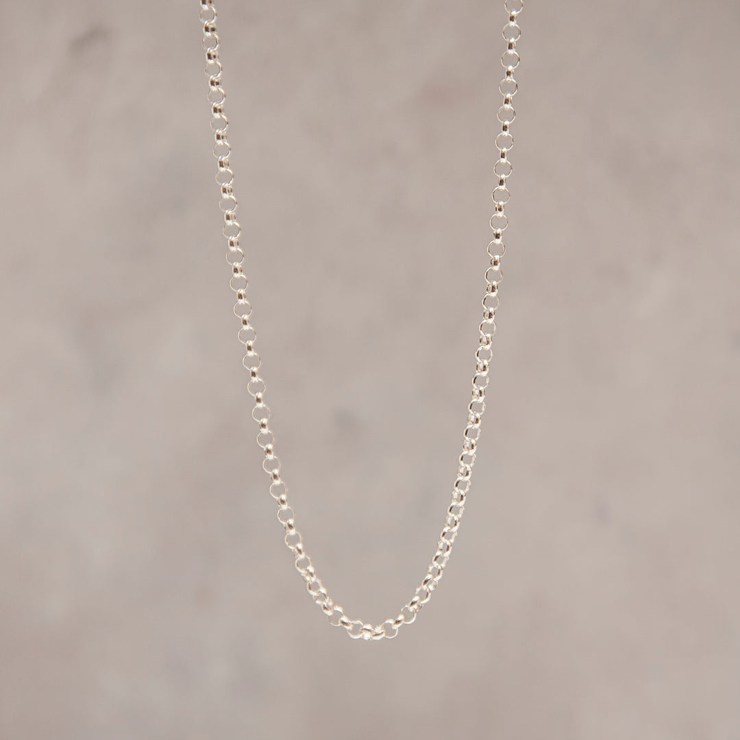silver rolo belcher chain necklace