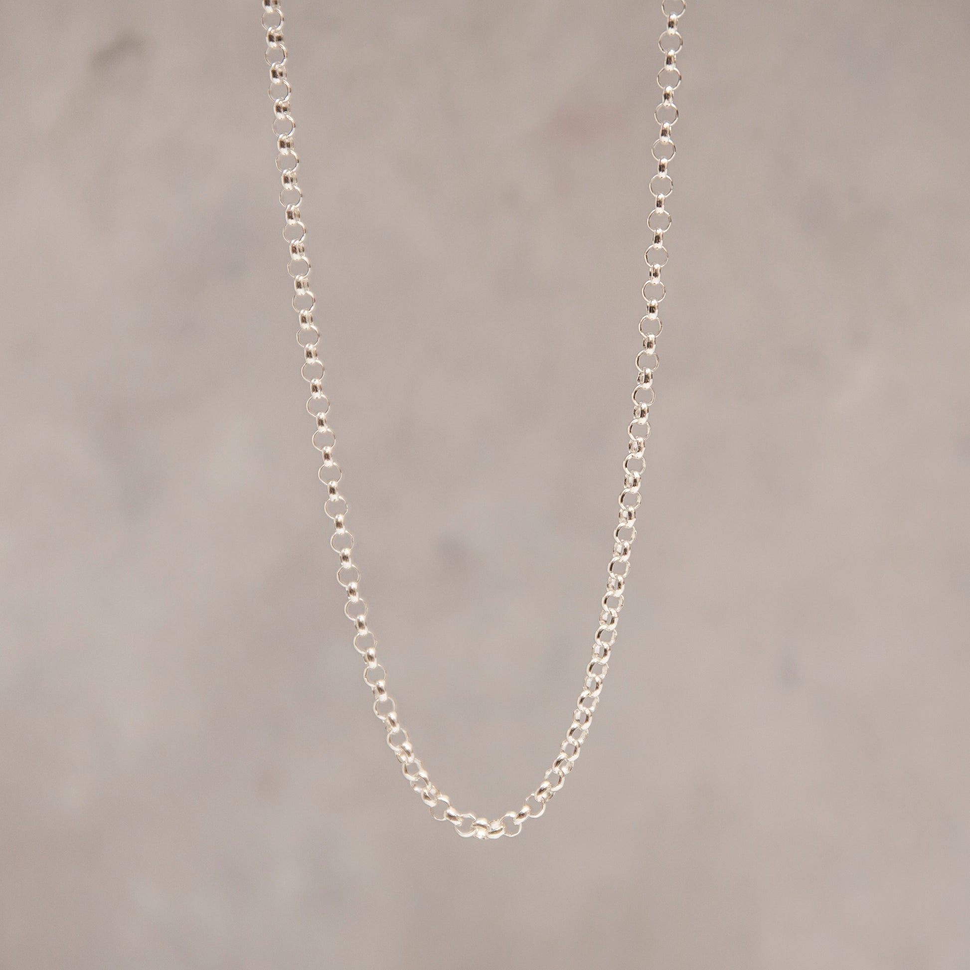 silver rolo belcher chain necklace