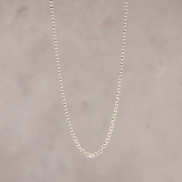 silver rolo belcher chain necklace