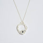 Sapphire Silver Circle Necklace (Large)