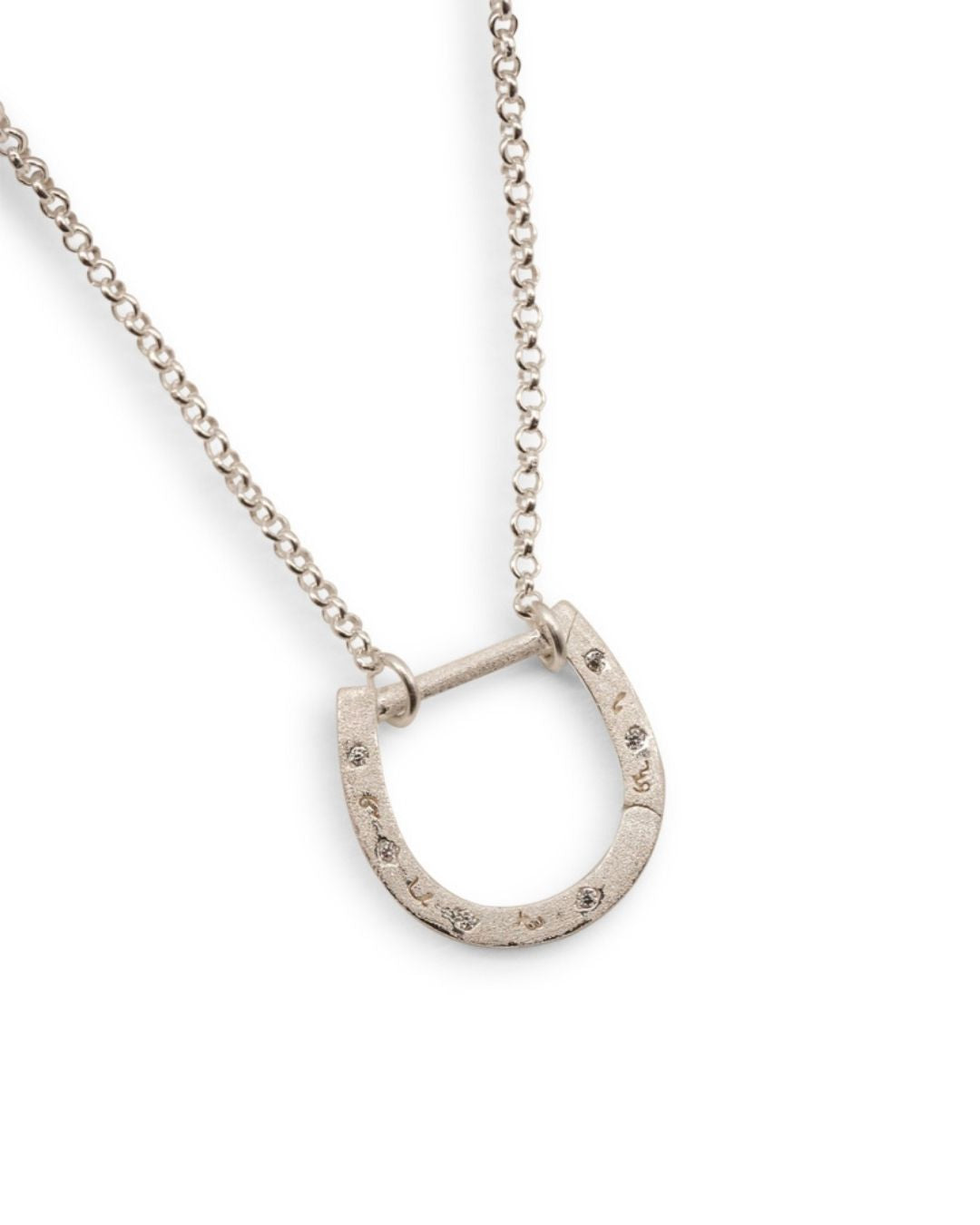 Sparkly Silver Horseshoe Connector Necklace