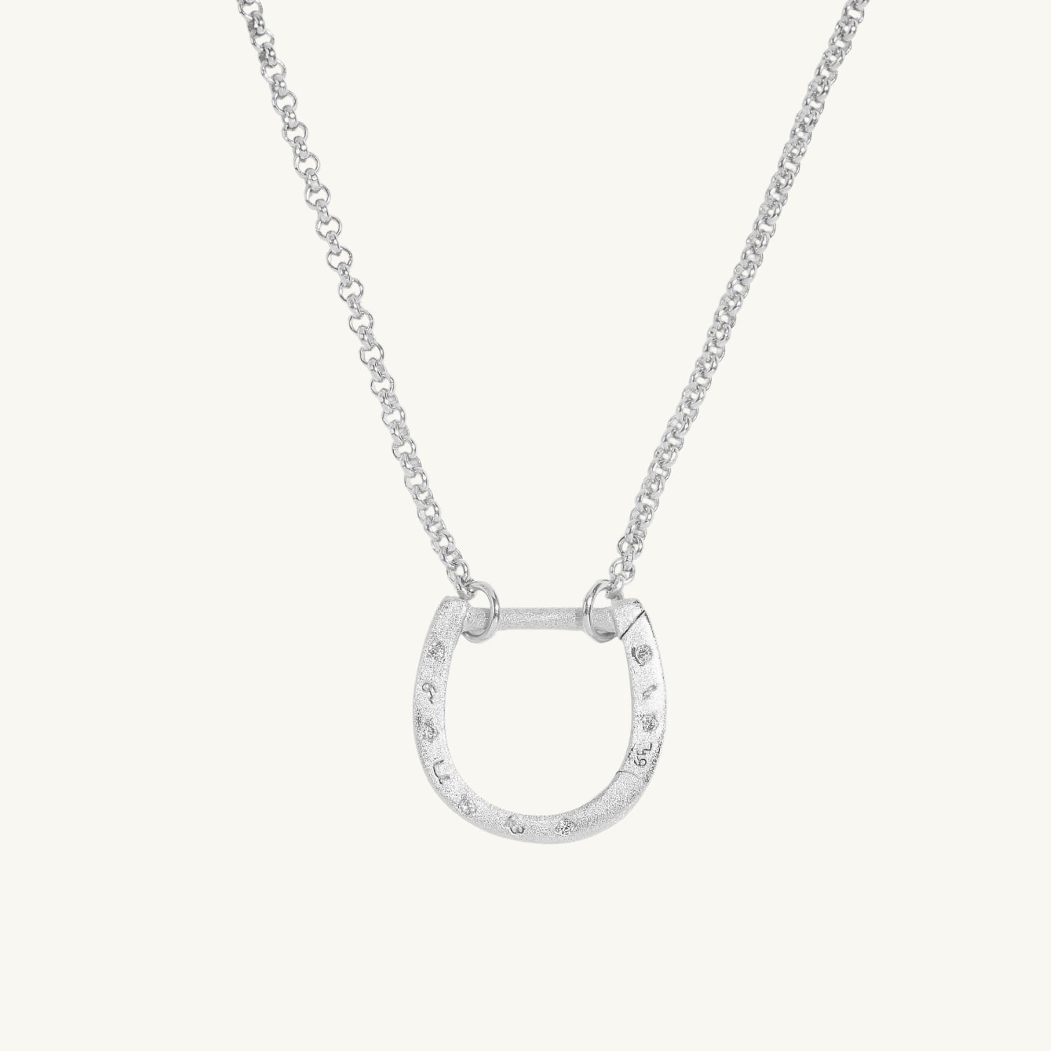 Sparkly Silver Horseshoe Connector Necklace