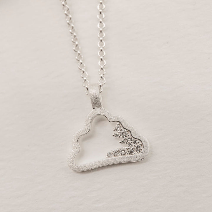 Sparkly Silver Cloud Charm Necklace