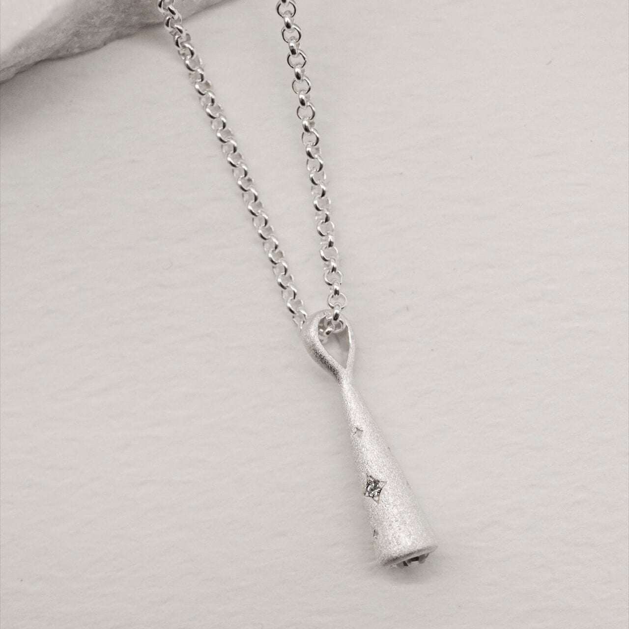 Sparkly Comet Silver Charm Necklace