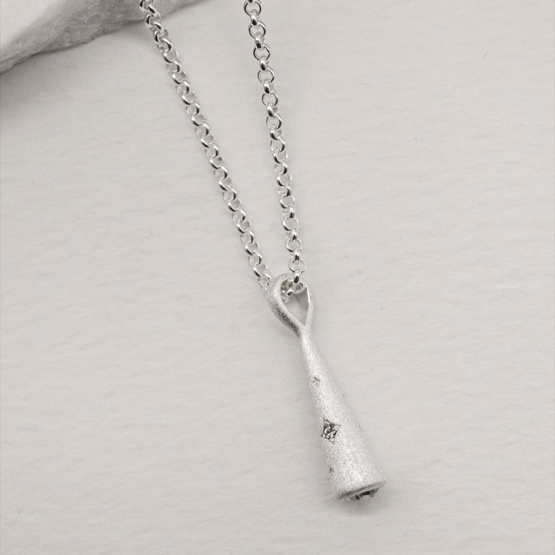 Sparkly Comet Silver Charm Necklace