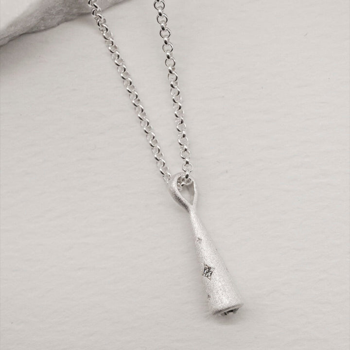 Sparkly Comet Silver Charm Necklace