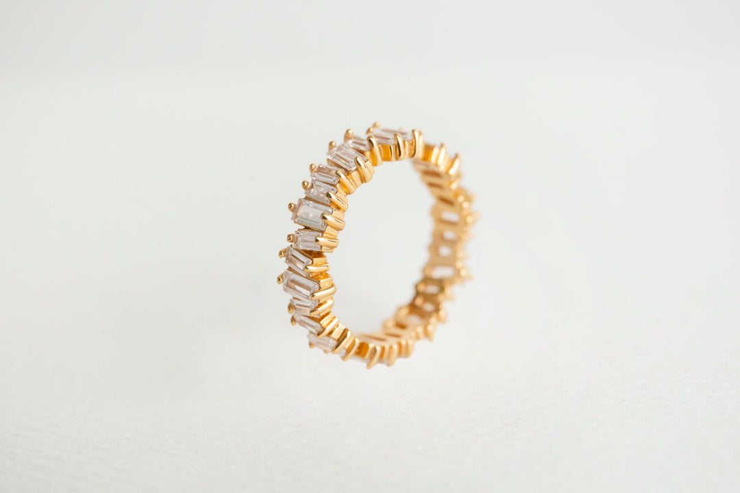 Sparkly Gold Baguette Eternity Ring