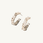 Sparkly Silver Baguette Hoop Earrings