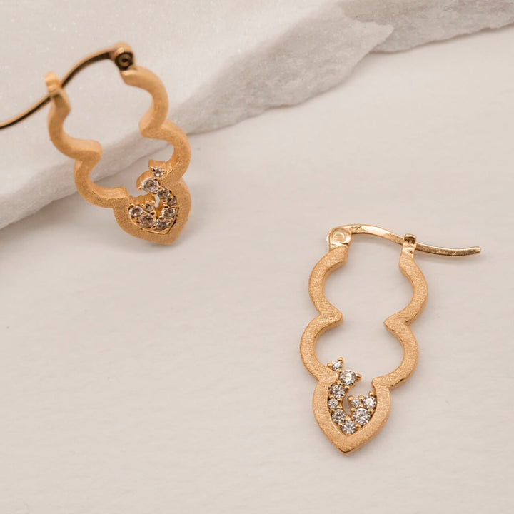 Sparkly Gold Cloud Hoop Earrings