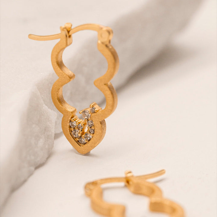 Sparkly Gold Cloud Hoop Earrings