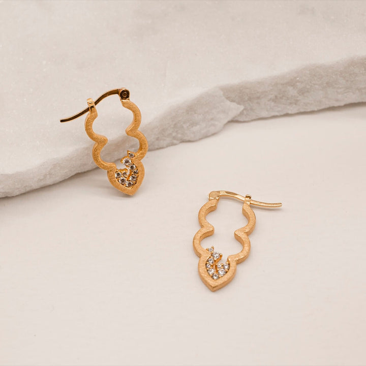 Sparkly Gold Cloud Hoop Earrings