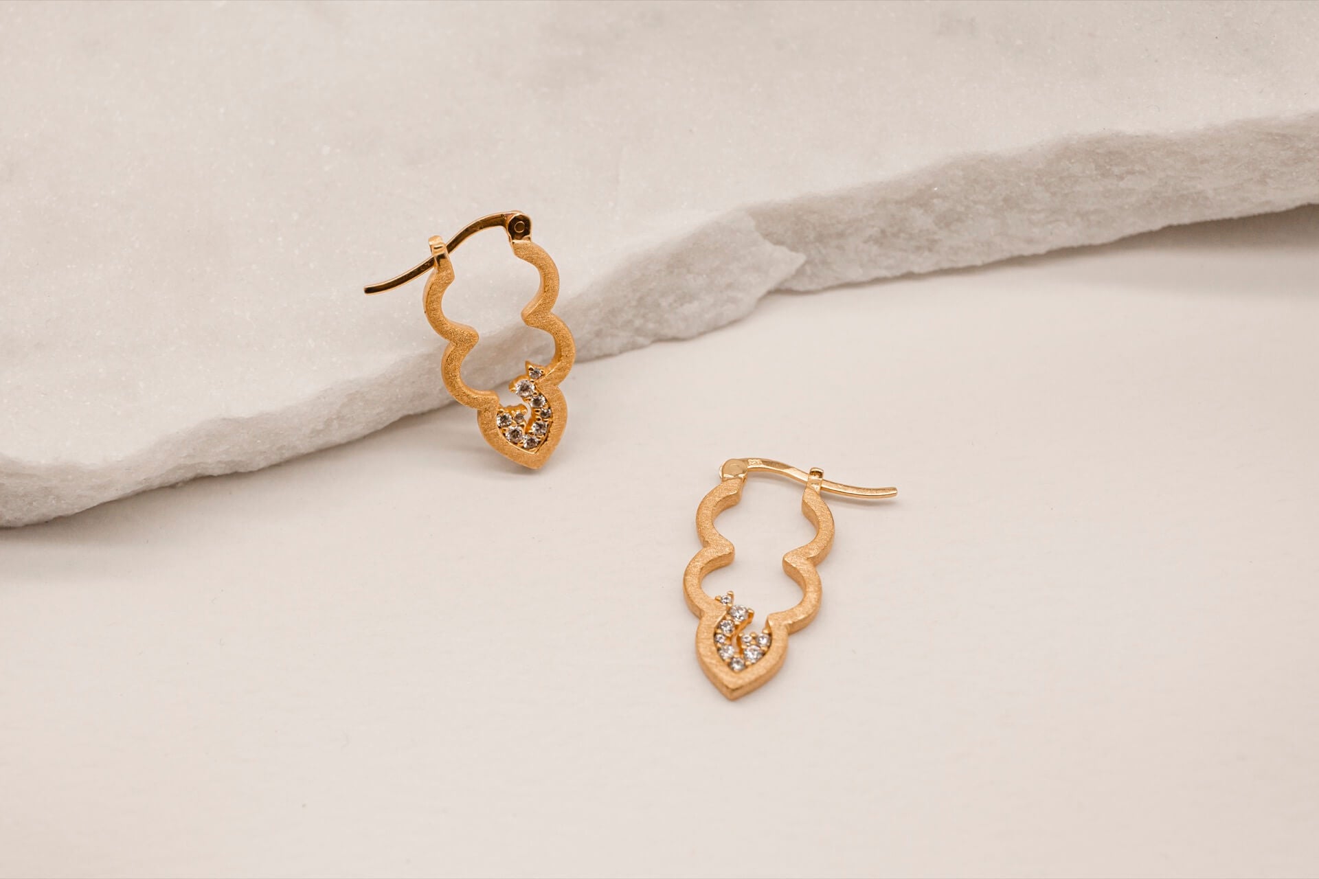 Sparkly Gold Cloud Hoop Earrings