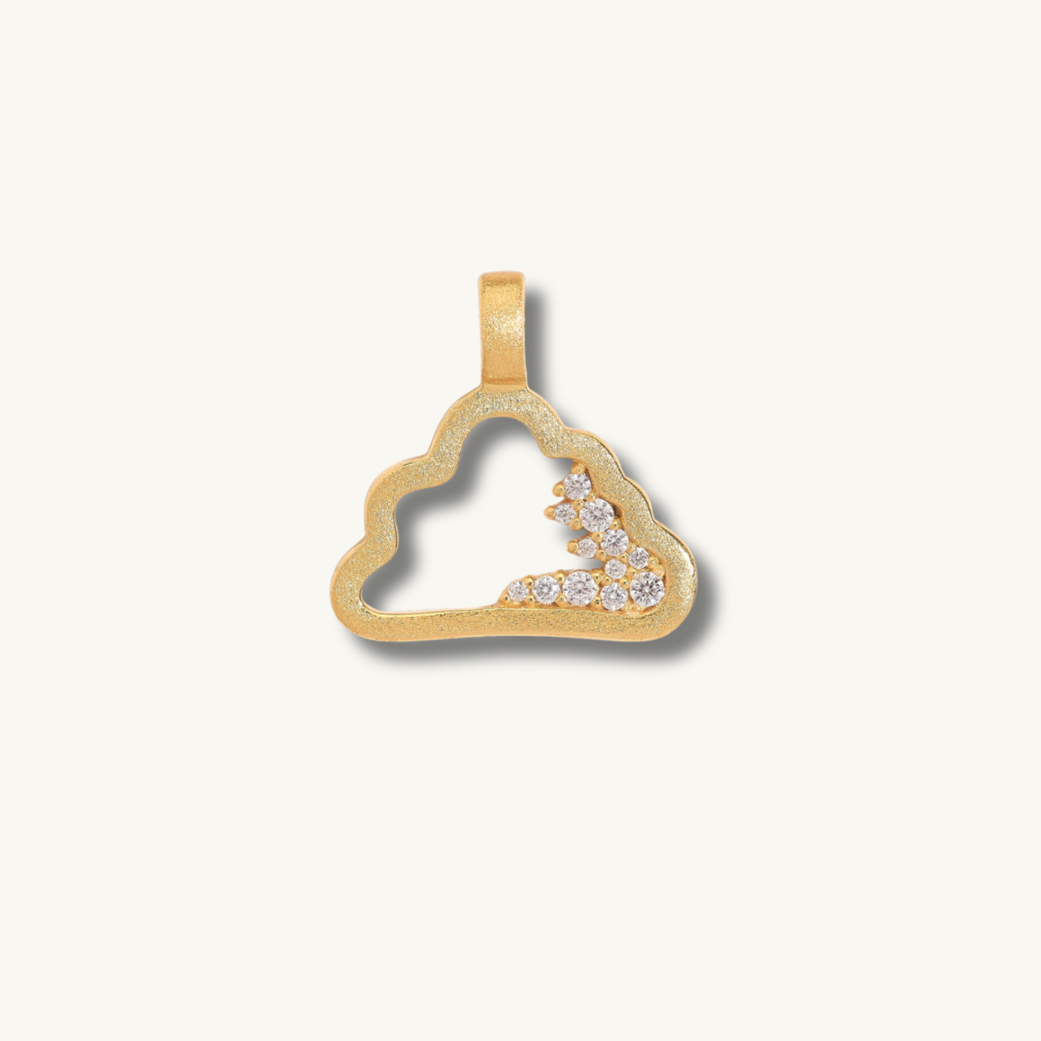 Sparkly Gold Cloud Charm Pendant