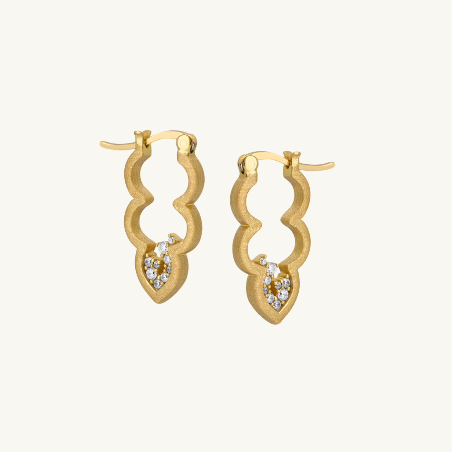 Sparkly Gold Cloud Hoop Earrings