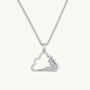 Sparkly Silver Cloud Charm Necklace
