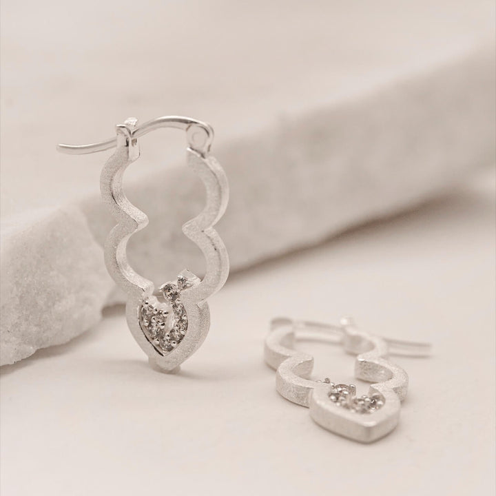 Sparkly Silver Cloud Hoop Earrings